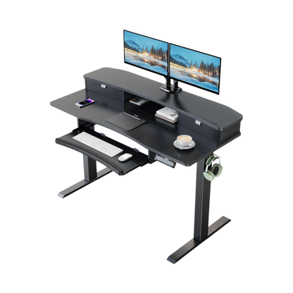 Electric Standing Desk with Storage & Keyboard Tray - New Release!