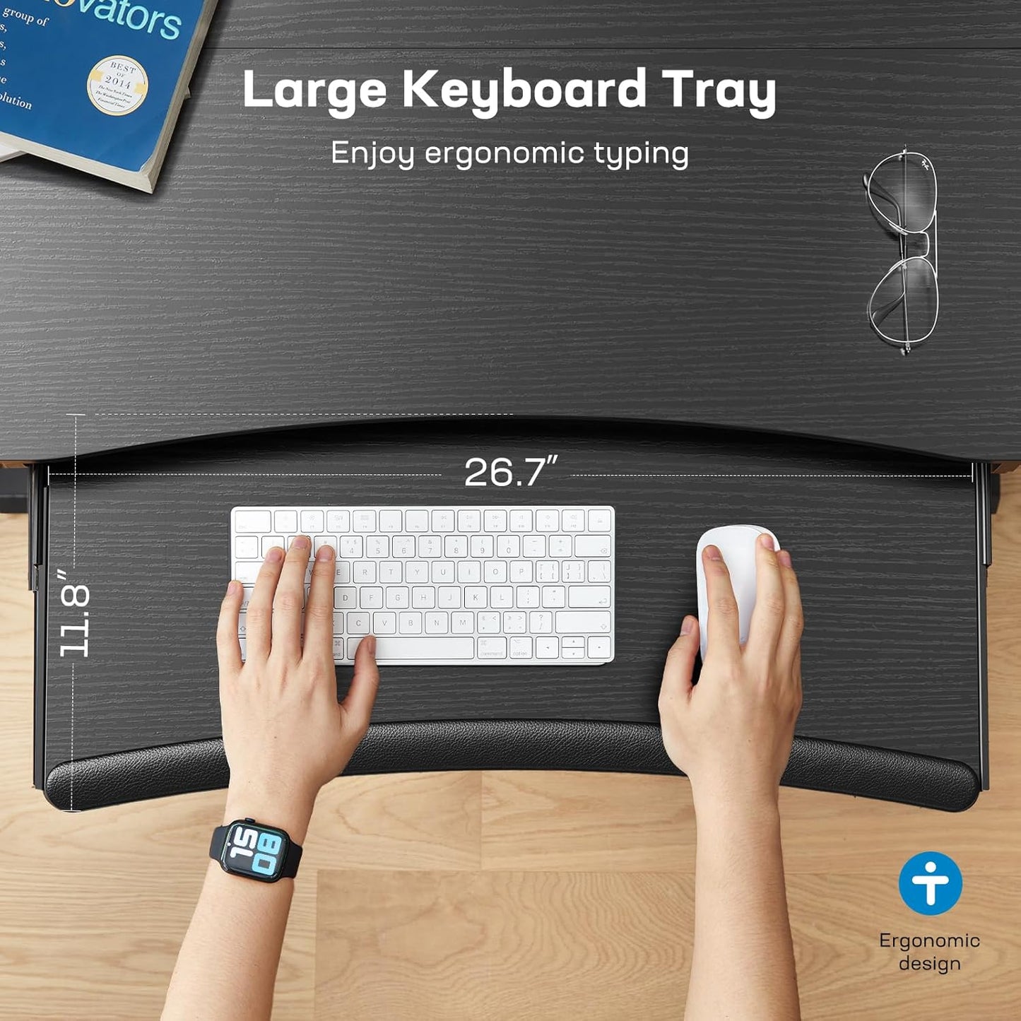 Electric Standing Desk with Storage & Keyboard Tray - New Release!