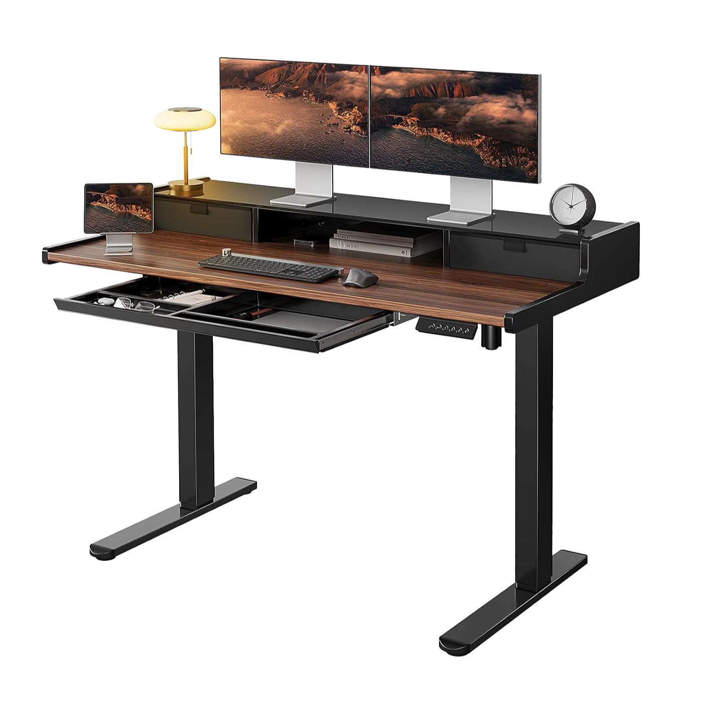 Standing Desk with Drawer & Keyboard Tray