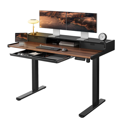 Standing Desk with Drawer & Keyboard Tray