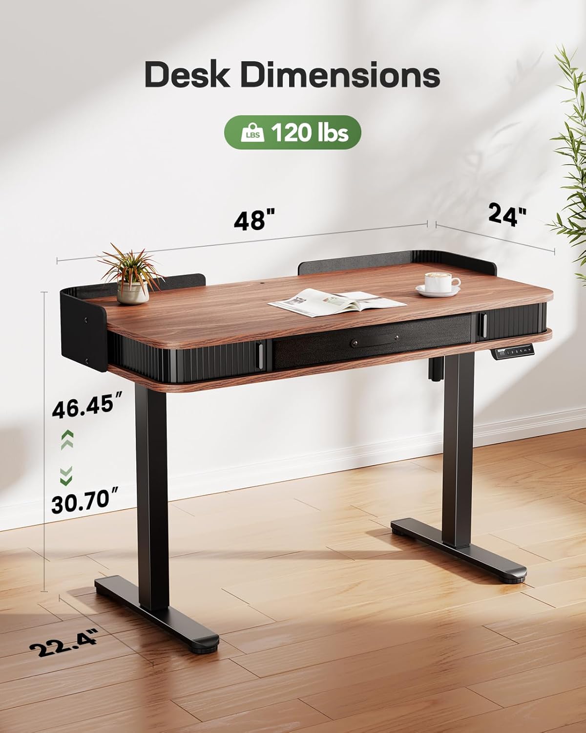 Whole Piece Standing Desk with Drawer