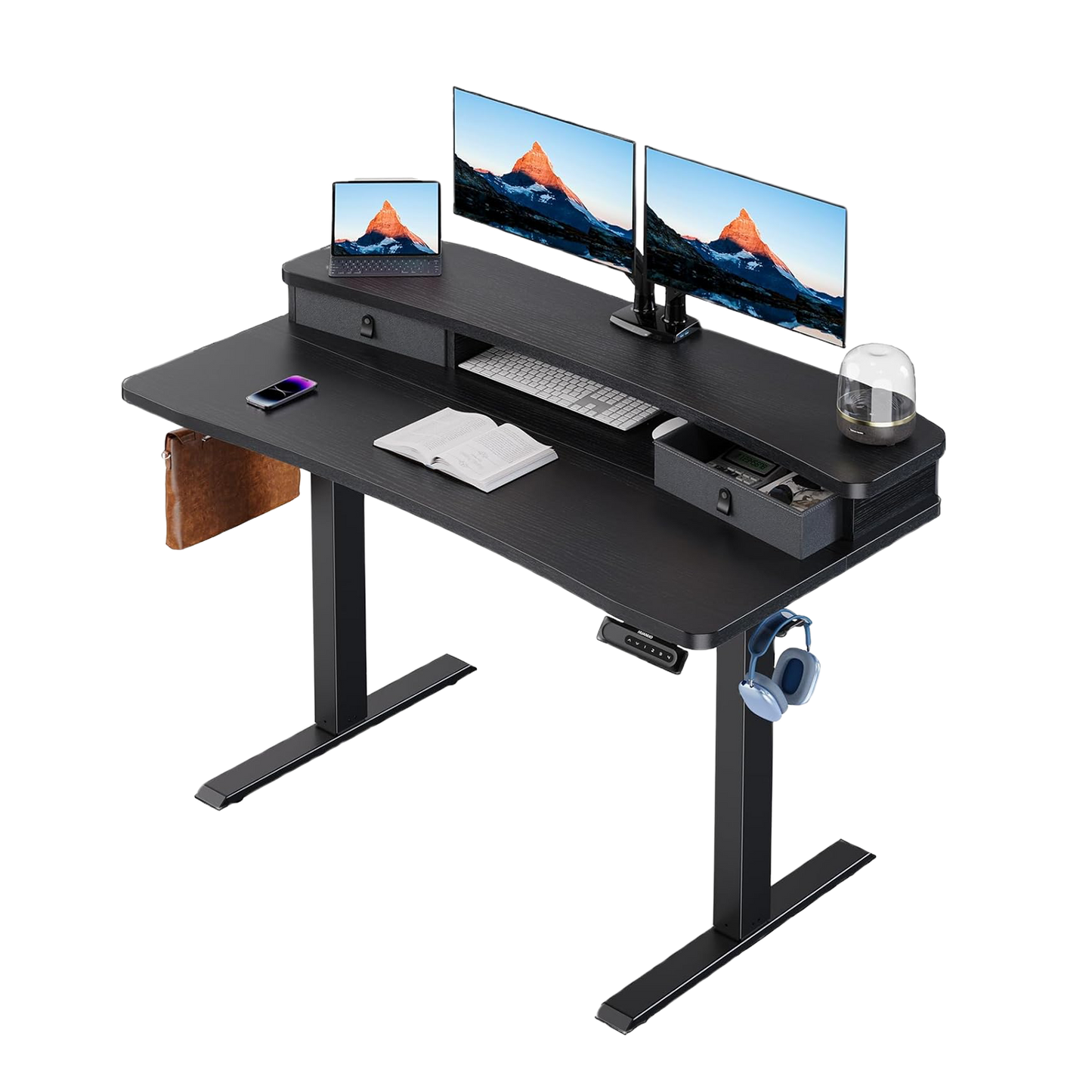 Standing Desk with Dual Riser & Drawers