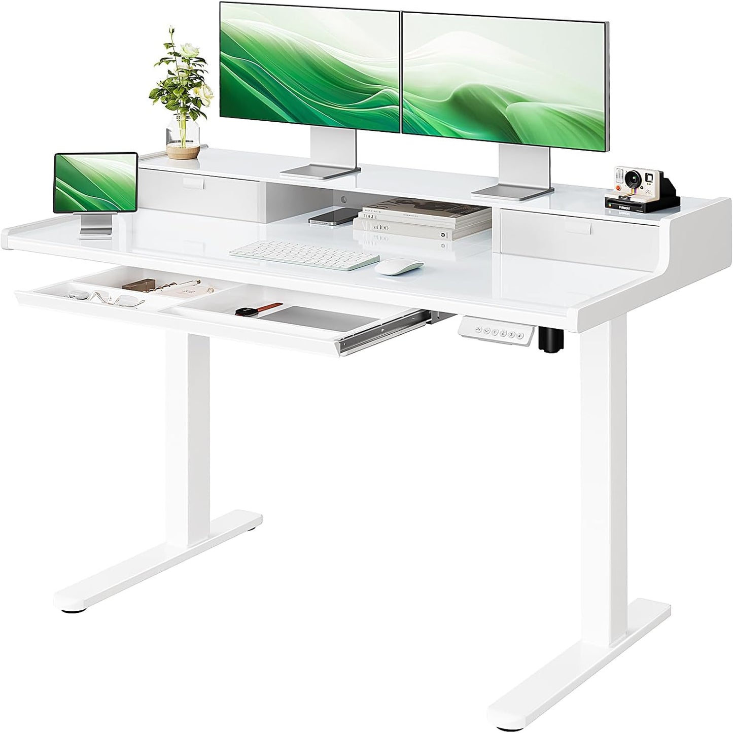 Standing Desk with Drawer & Keyboard Tray