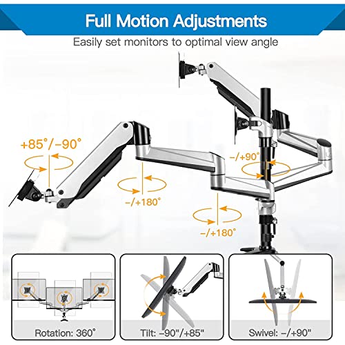 HUANUO HNTS3S Triple Monitor Stand: Three 17 to 32 Inch Screens