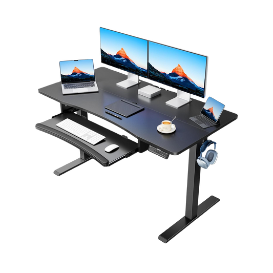 Standing Desk with Large Keyboard Tray