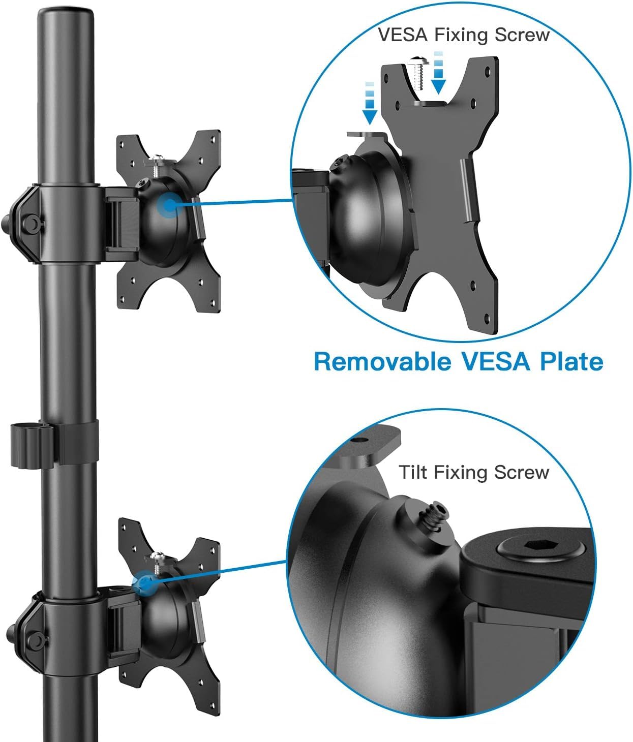 Huanuo full motion outlet dual desk mount