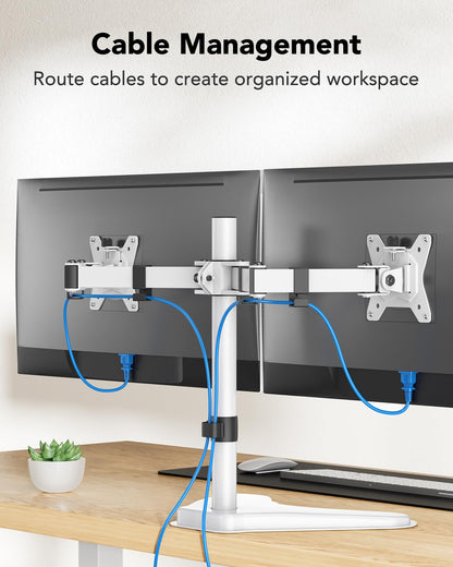 HUANUO HNCM1W Dual Monitor Mount for 13 - 32 Inch Screens - White