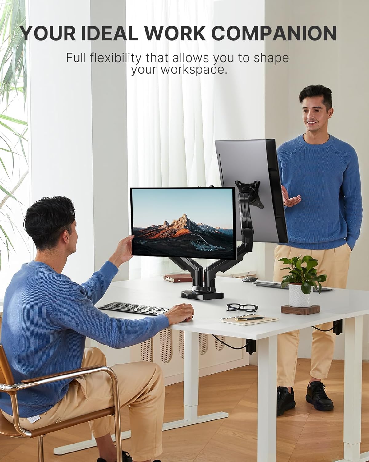 Huanuo store Newest version duo monitor desk mount