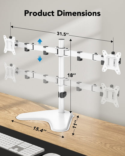 HUANUO HNCM1W Dual Monitor Mount for 13 - 32 Inch Screens - White