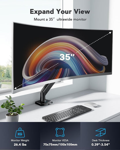 HUANUO HNSS7 Single Monitor Mount for 13 to 35 Inch Ultrawide Screens