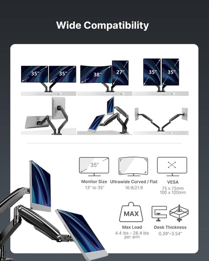 DS7 High-Performance Dual Monitor Mount for 13"-35" Screens