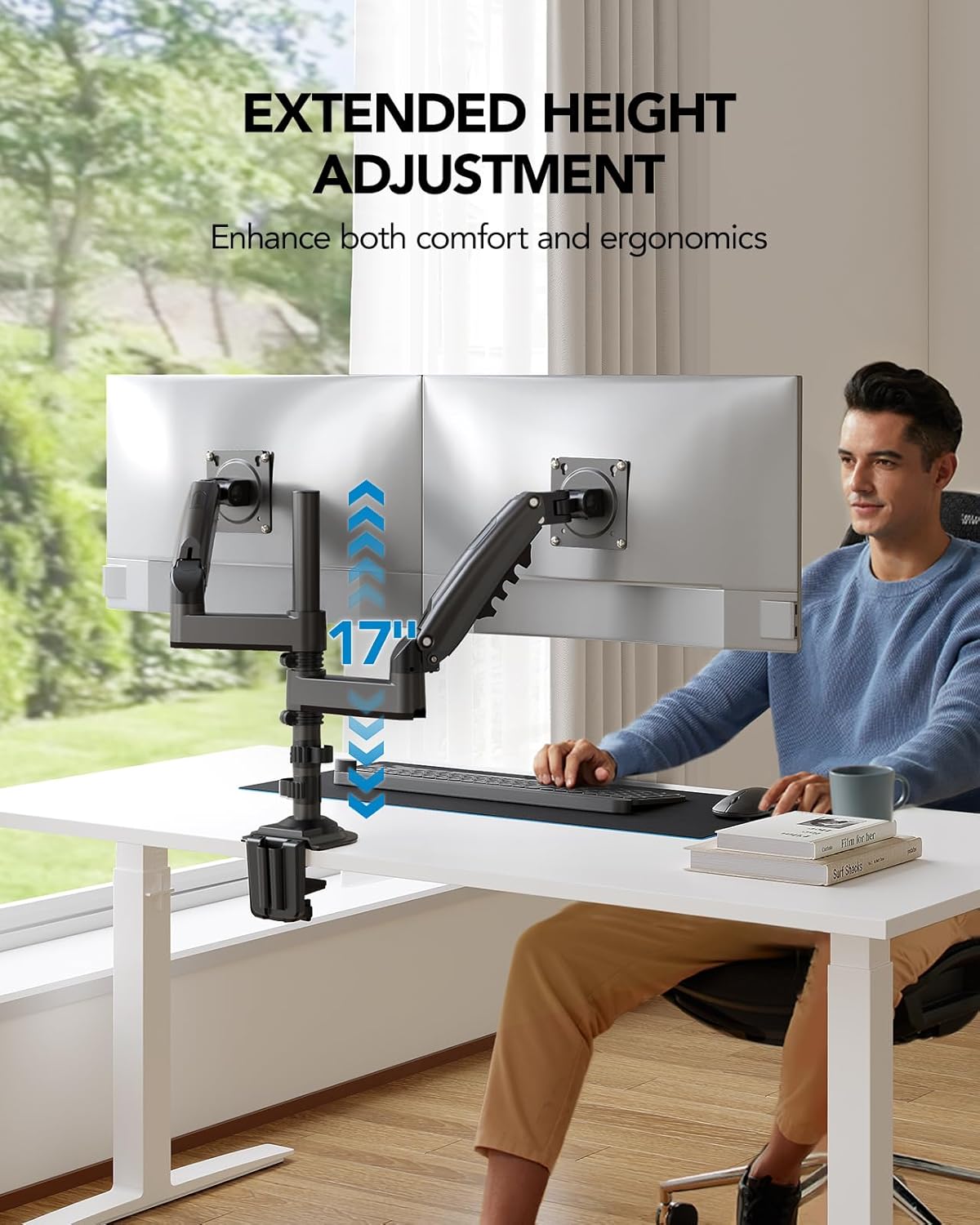 Huanuo store Newest version duo monitor desk mount