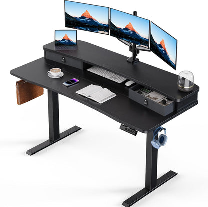 Standing Desk with Riser & Drawers - 2 Colors