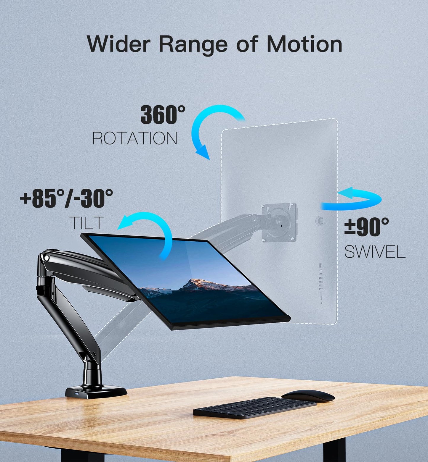 S12 Pro Single Monitor Arm for Max 40" Screen