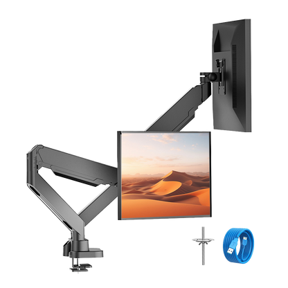 HUANUO HNDS17B Dual Monitor Mount for 40 Inch Ultrawide Screens