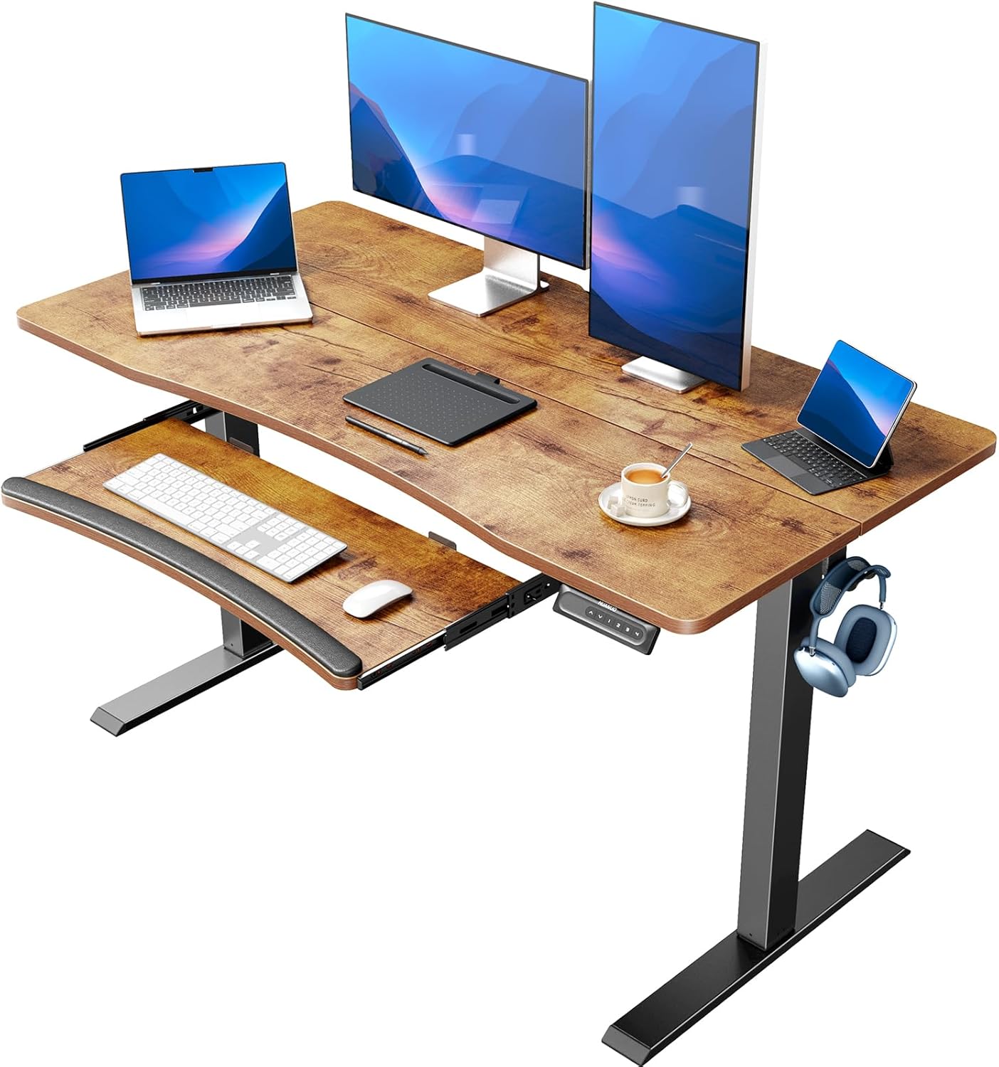 Standing Desk with Large Keyboard Tray