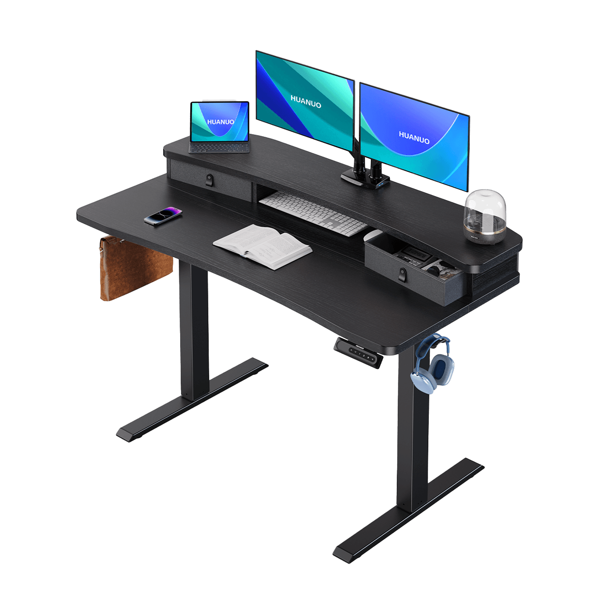 Standing Desk with Dual Riser & Drawers