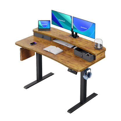 HUANUO 48″ X 24″ ELECTRIC STANDING DESK WITH 2 DRAWERS