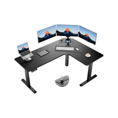 HUANUO 63″ DUAL MOTOR L-SHAPED STANDING DESK