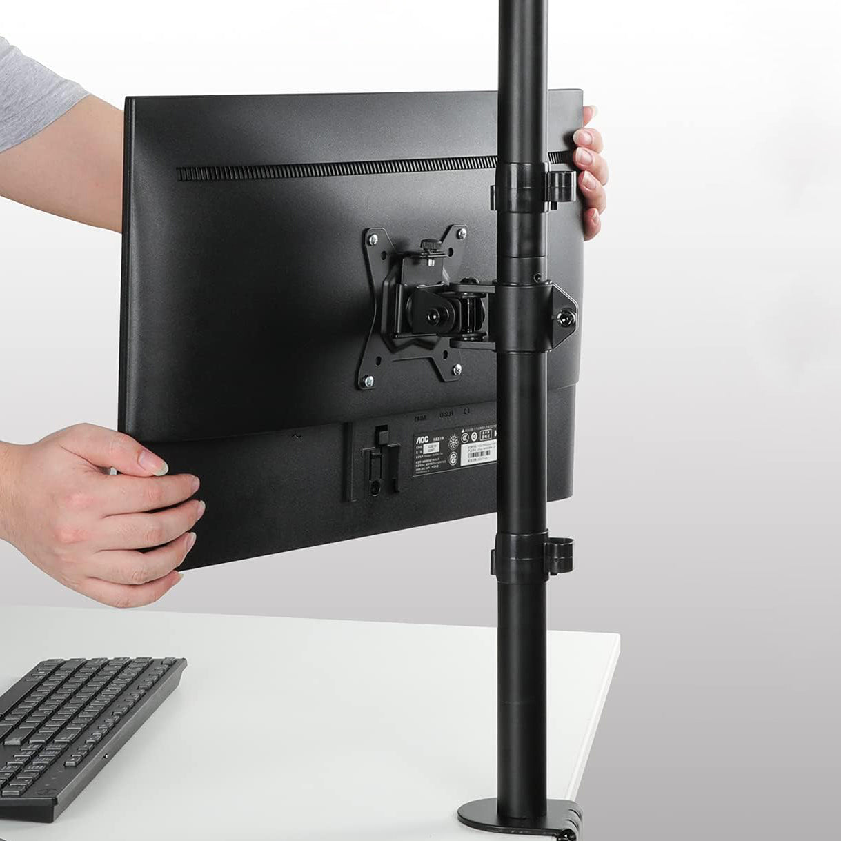 HUANUO HNHM5 Vertical Dual Monitor Mount for 17-32 Inch Screens