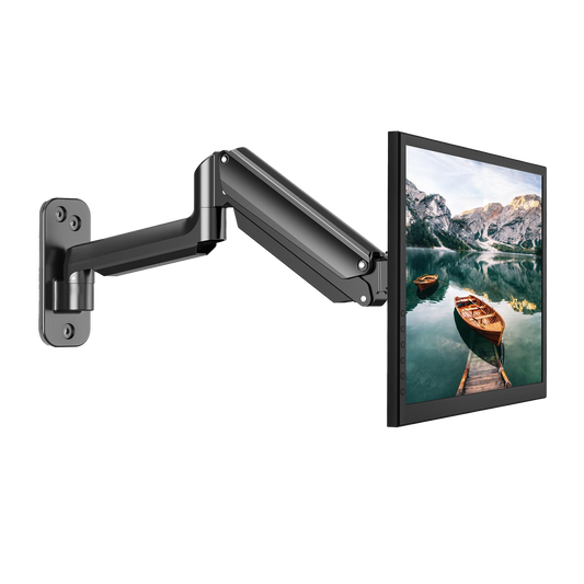 HUANUO Single Monitor Wall Mount for 13 to 32 Inch Computer Screen, Monitor Wall Mount Arm Holds up to 17.6lbs, Height Adjustable Full Motion Gas Spring Wall Monitor Mount - VESA Mount 75x75,100x100